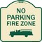 Signmission Designer Series-No Parking Fire Zone With Graphic Tan & Green, 18" x 18", TG-1818-9818 A-DES-TG-1818-9818 - alternate 1